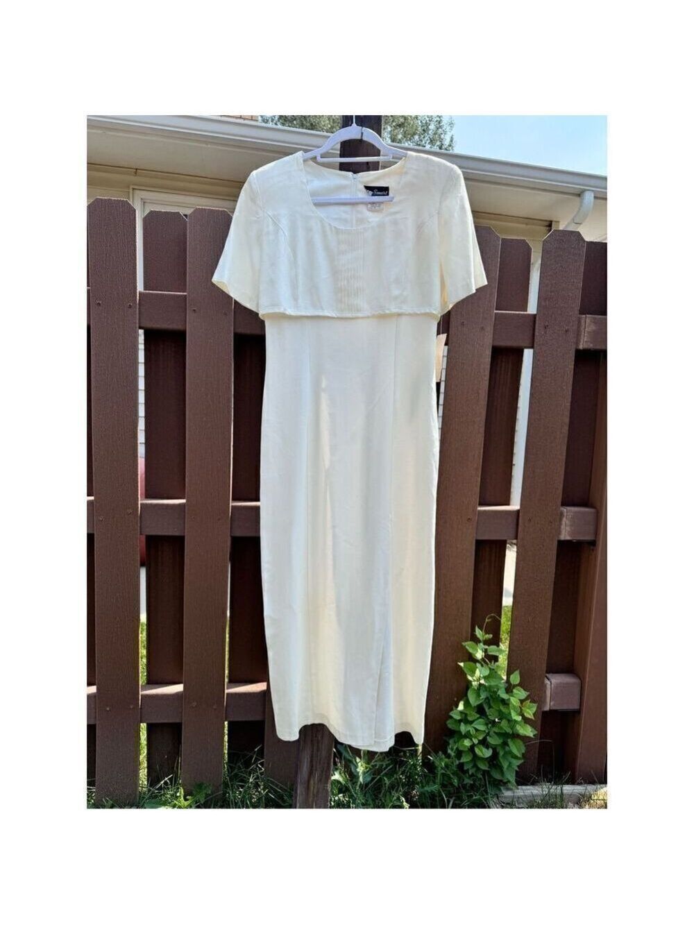 Vintage Sears dress BNWT size 7/8 Be Smart long satiny creamy - Picture 2 of 16
